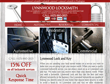 Tablet Screenshot of lynnwoodlockandkey.com